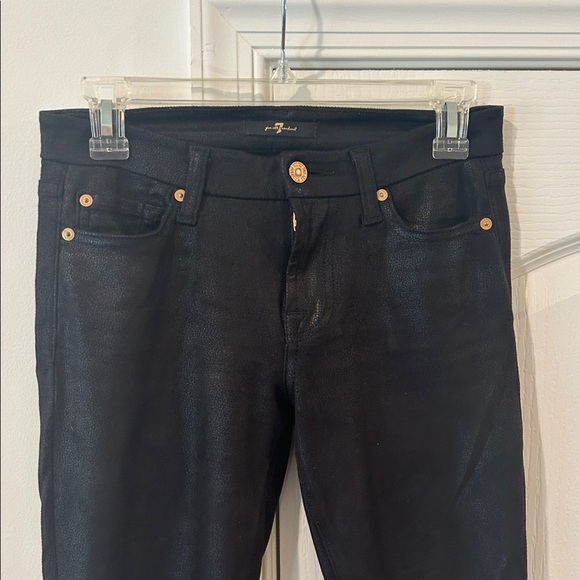 7 For All Mankind Black Textured Pants - Picture 2 of 6